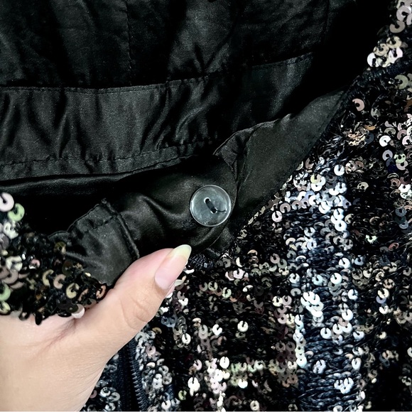 NWT Bardot Disco Barbie Silver, Champagne Gold, & Midnight Black Sequin Jumpsuit - Picture 13 of 16